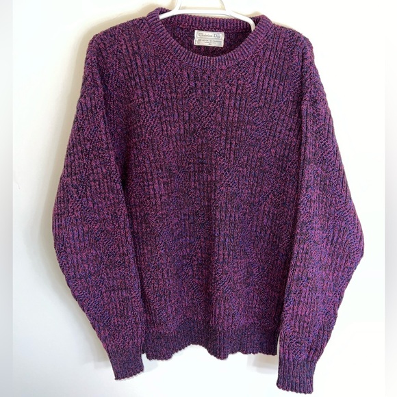 VINTAGE CHRISTIAN DIOR PURPLE KNIT SWEATER - Picture 3 of 13